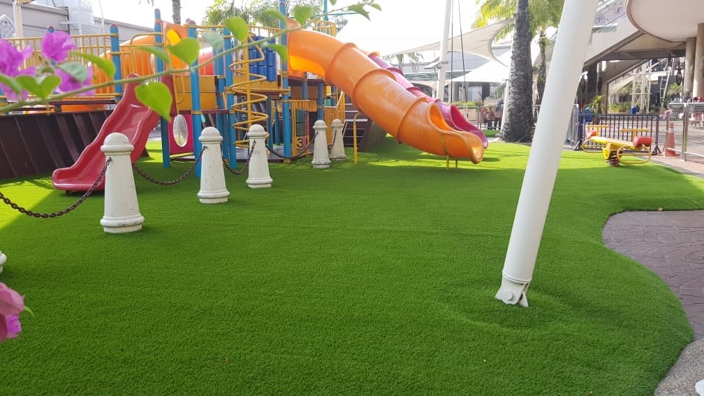Artificial grass playground installation at Amphitheatre Refurbishment in Putrajaya, view 1