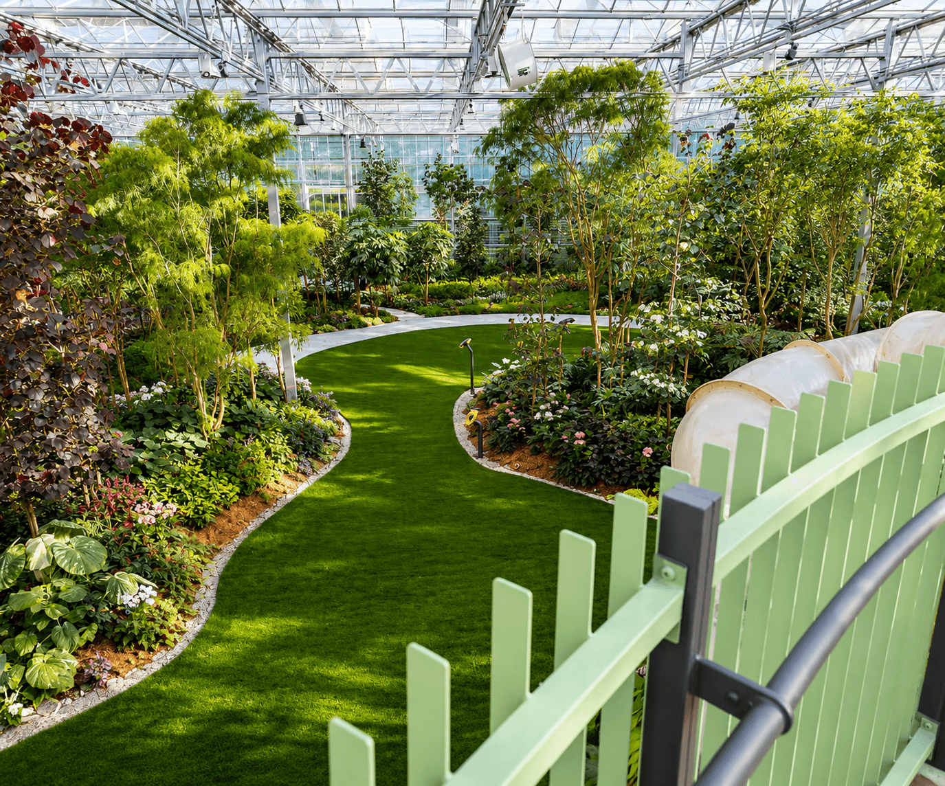 Artificial grass installation at Eufloria Sculpture Park in Genting Highland, view 1