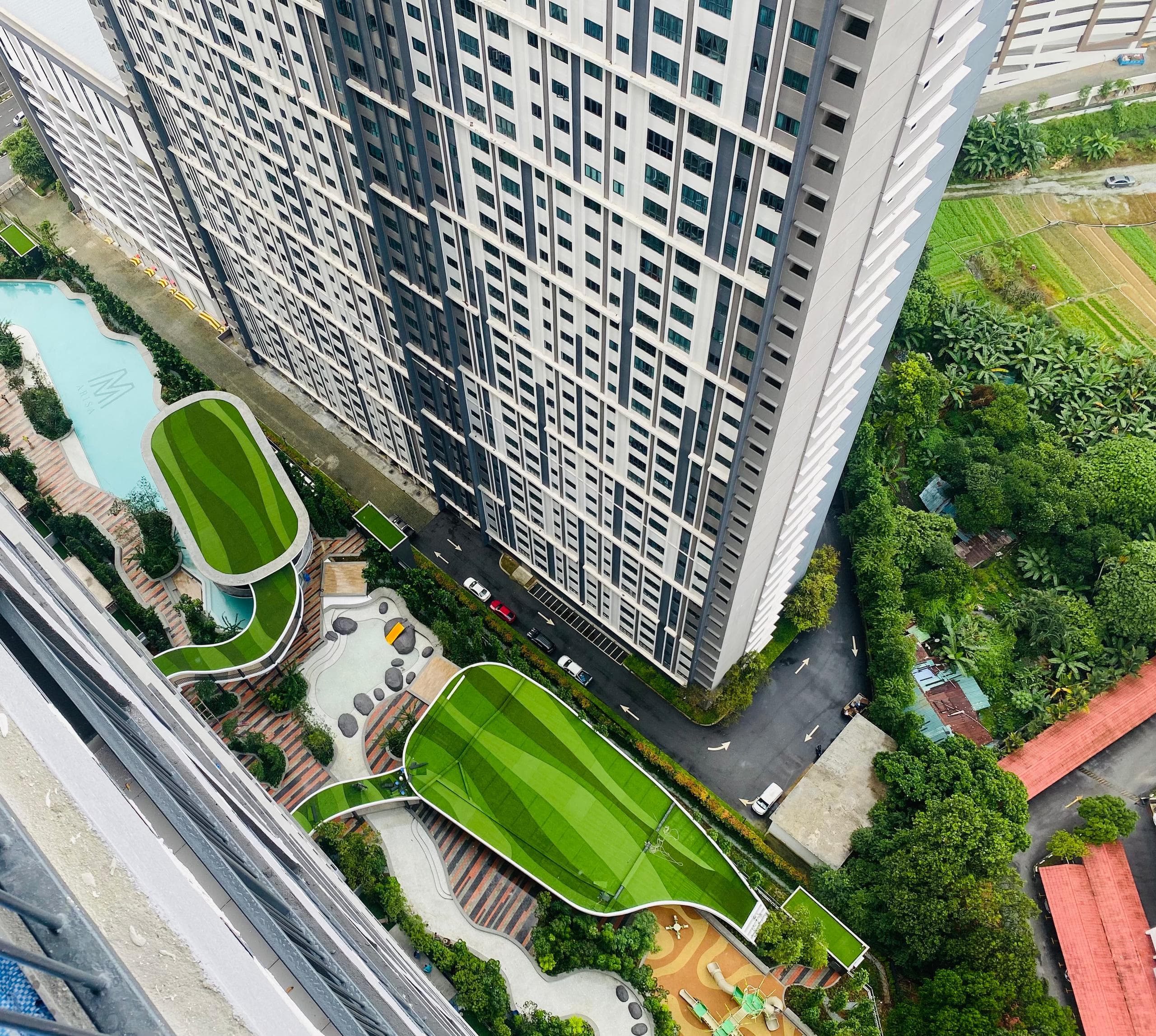 Artificial grass installation at M Arisa in Sentul, view 1