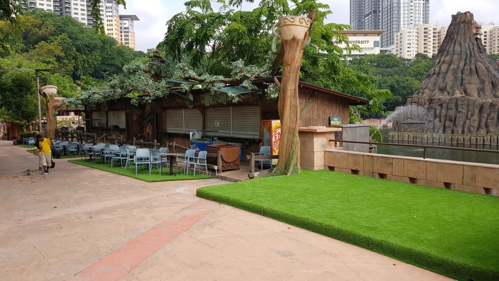 Artificial grass installation at Sunway Lagoon Outdoor in Subang Jaya, view 1