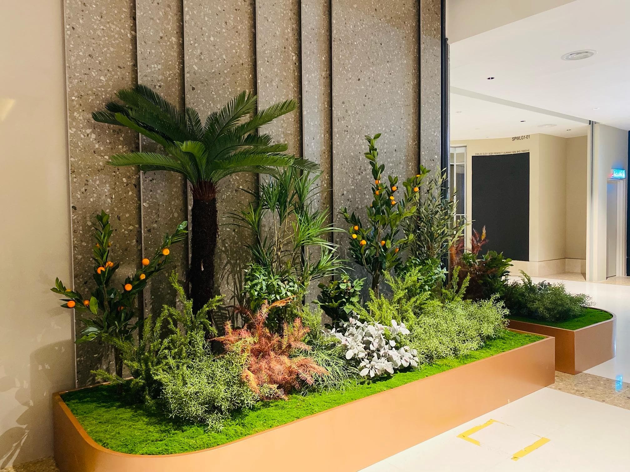 Artificial planting installation at Sunway Pyramid Mall in Bandar Sunway, view 1